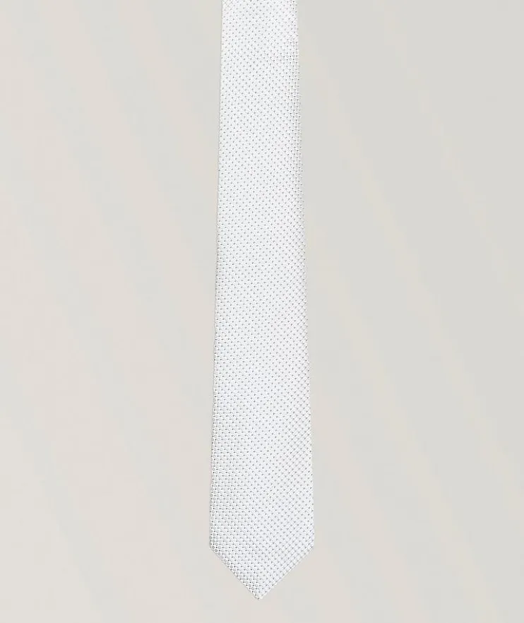 Geometric Jacquard Silk Tie