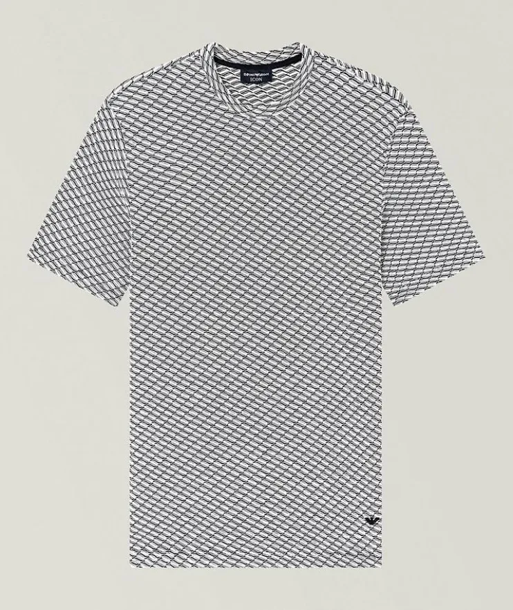 Geometric Jacquard Crewneck T-Shirt