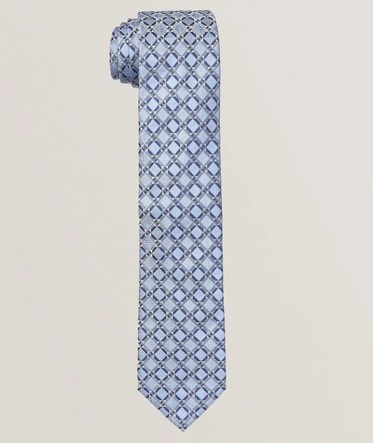 Geometric Jacquard Silk Tie