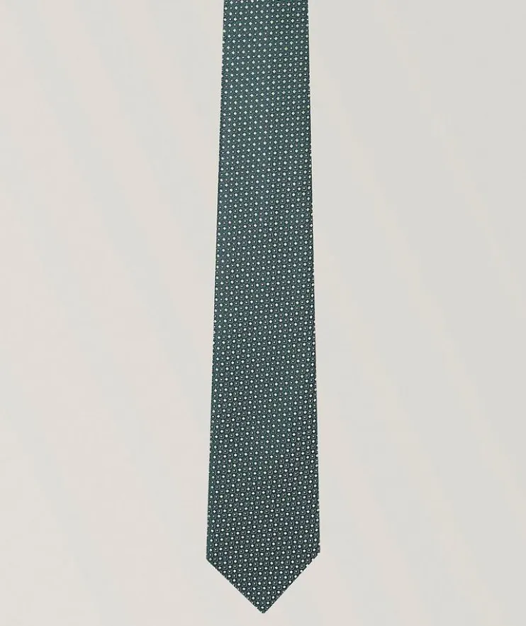Geometric Jacquard Silk Tie