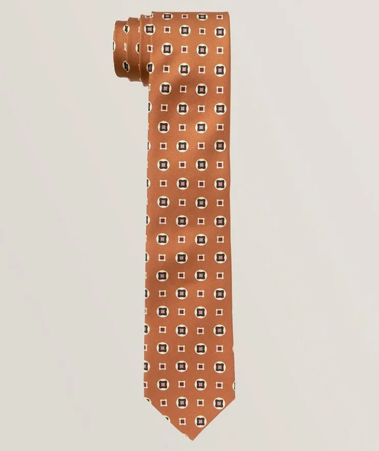 Geometric Medallion Silk Tie