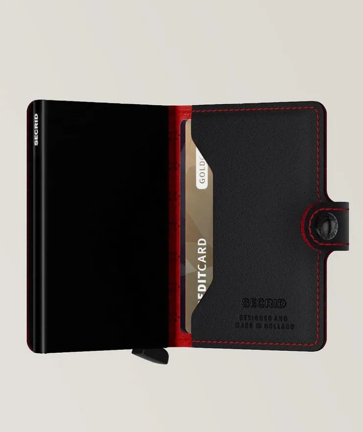 Geometric Patterned Leather Mini Wallet