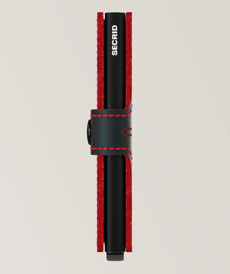 Geometric Patterned Leather Mini Wallet