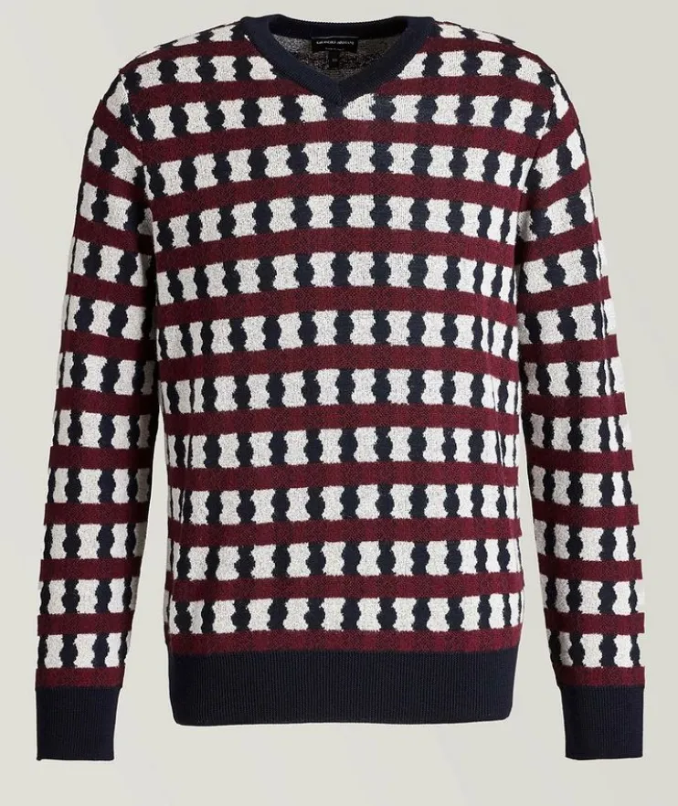 Geometric Print Wool, Cashmere & Silk Sweater