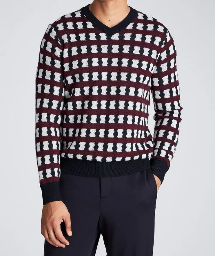 Geometric Print Wool, Cashmere & Silk Sweater