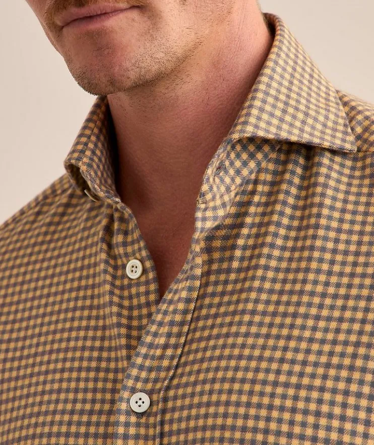 Gingham Check Brushed Cotton Shirt