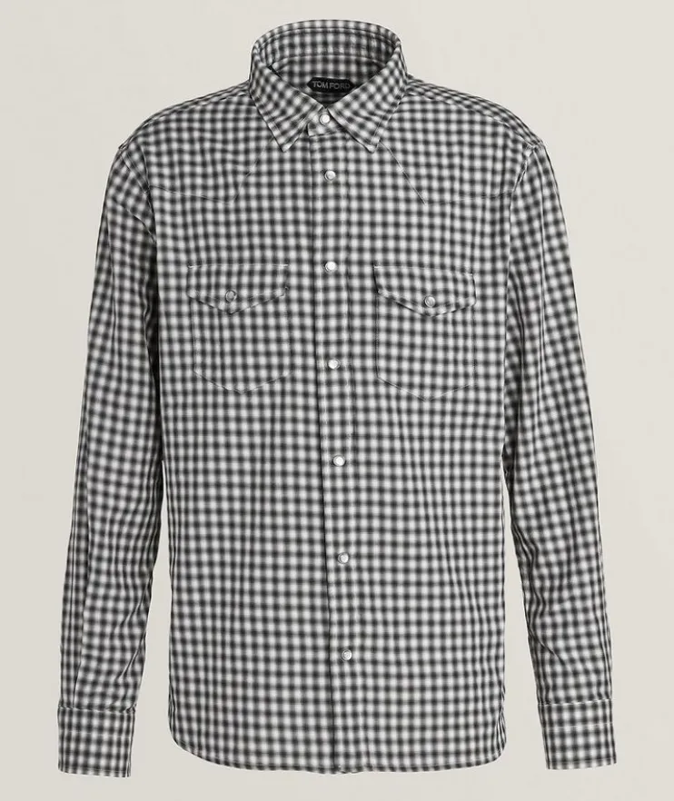 Gingham Cotton Degrade Western Shirt