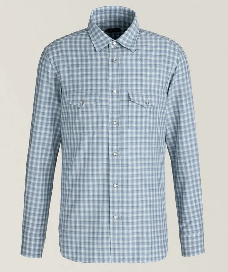 Gingham Cotton Degrade Western Shirt