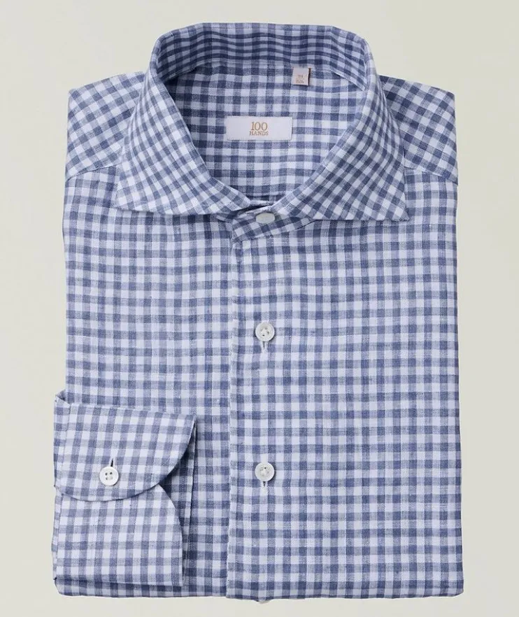 Gingham Linen Dress Shirt