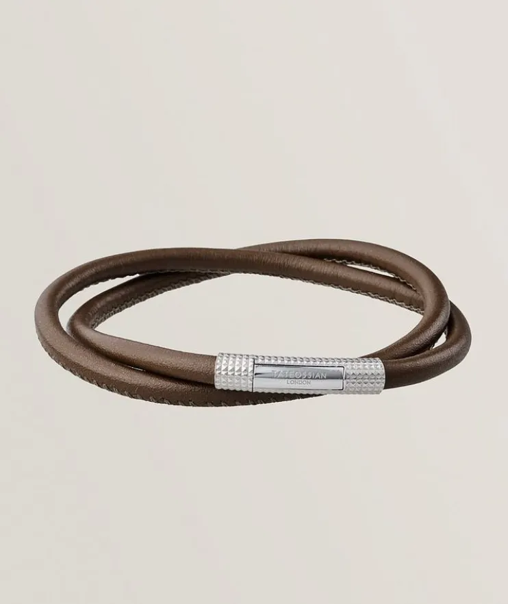 Giza Click Pelle Double Wrap Leather Bracelet