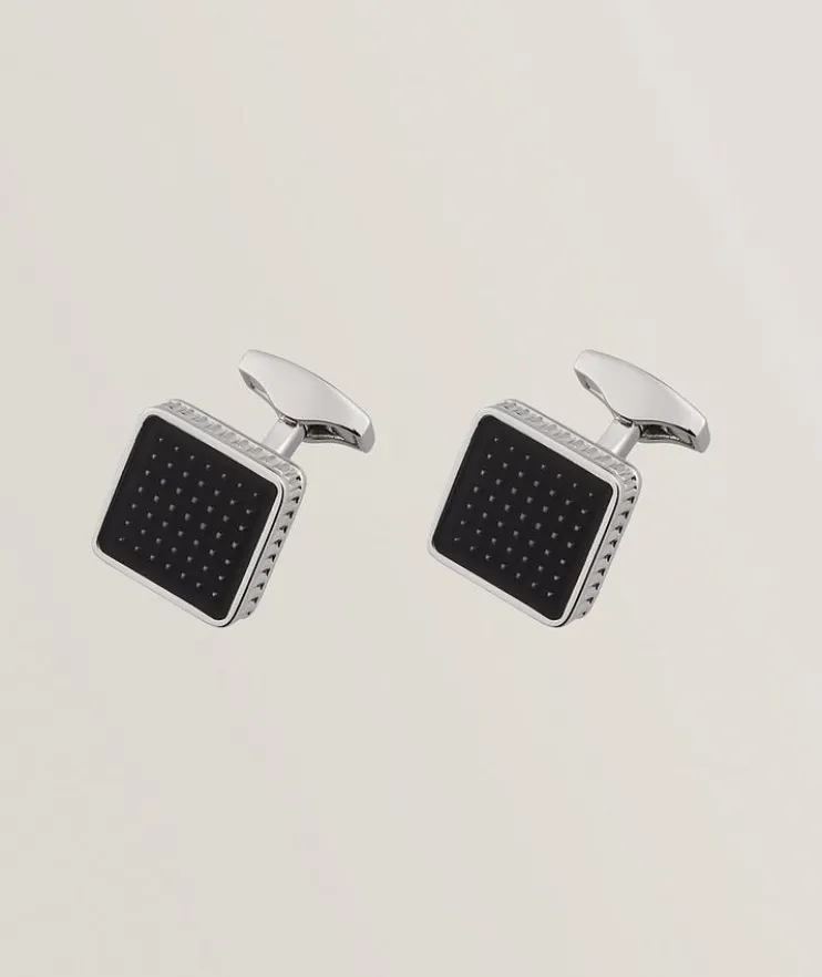 Giza Ice Translucent Enamel Square Cufflinks