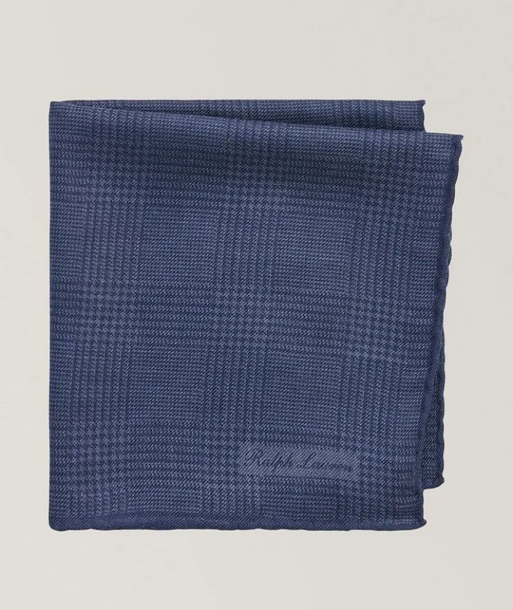 Glen Plaid Cashmere-Silk Pocket Square