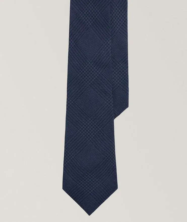 Glen Plaid Cashmere-Silk Tie
