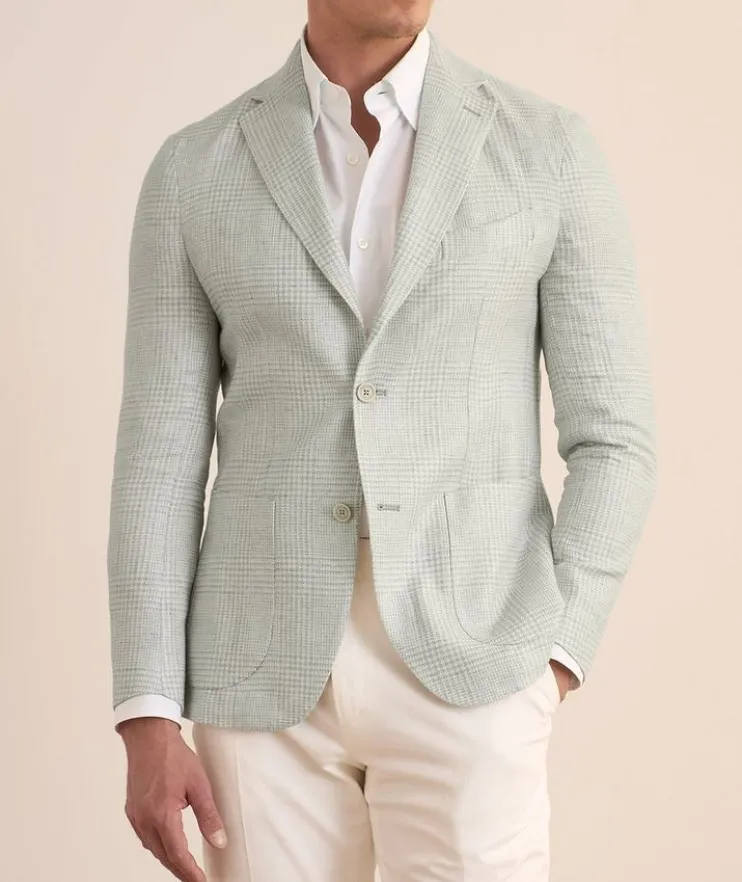 Glen Plaid Linen-Wool-Silk Sport Jacket
