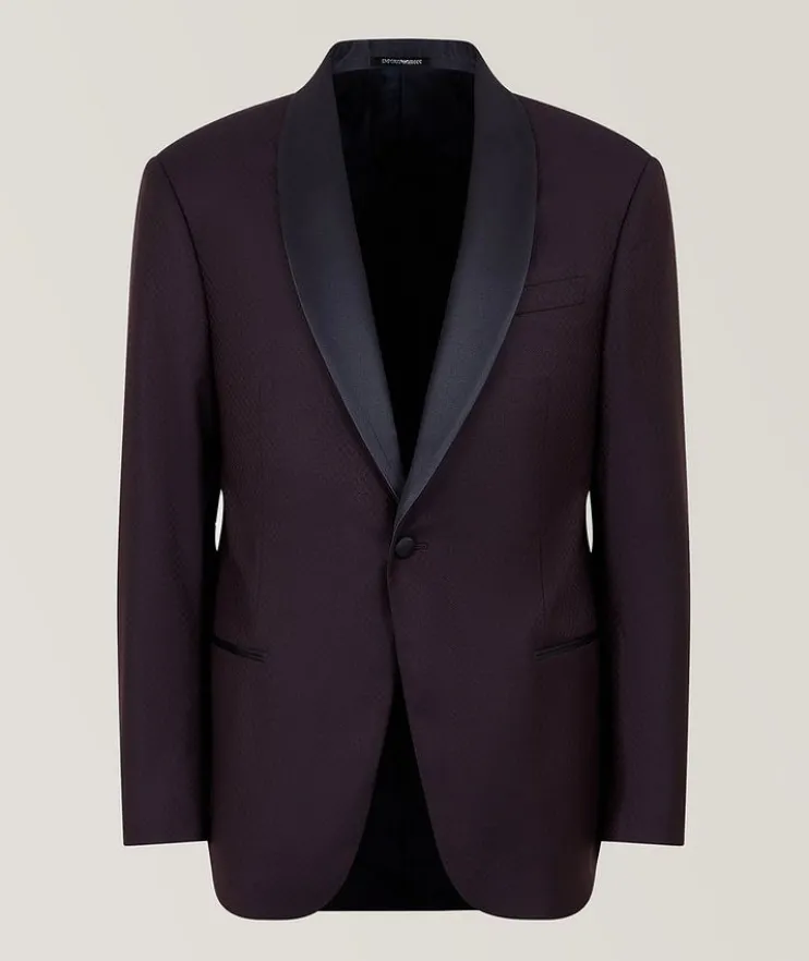 G-Line Micro Medallion Stretch-Wool Tuxedo Jacket