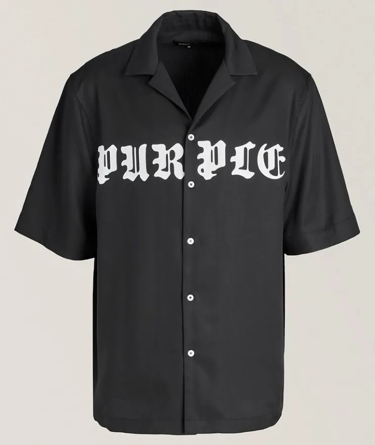 Gothic Logo Lyocell Camp Shirt