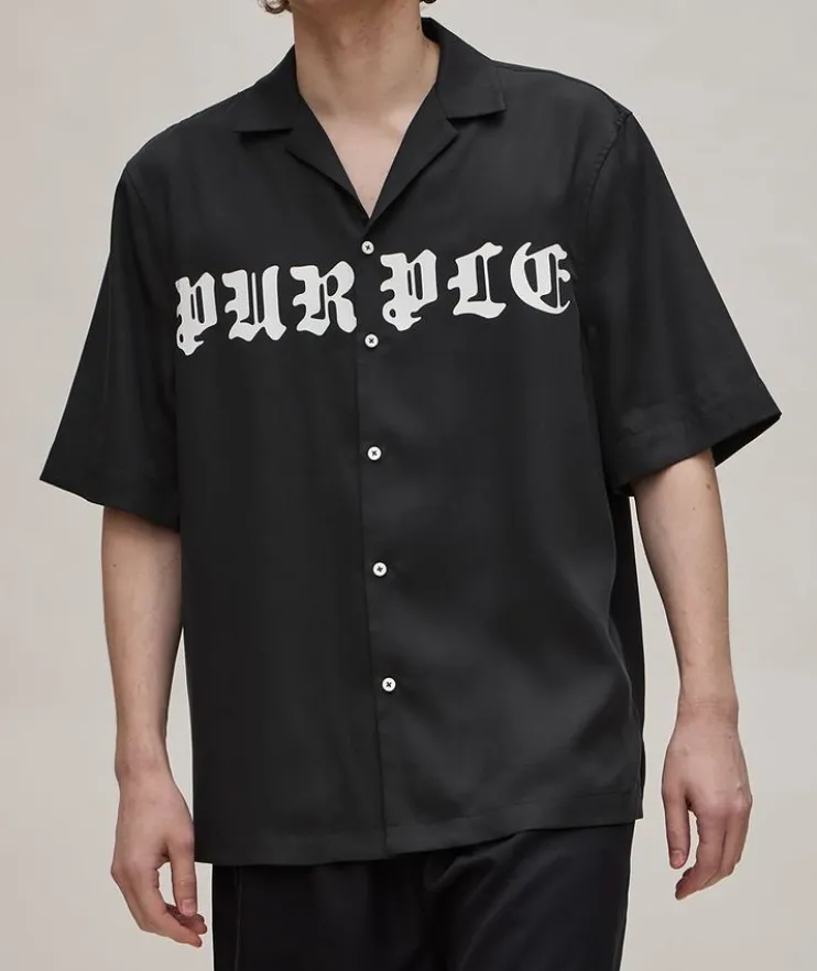 Gothic Logo Lyocell Camp Shirt