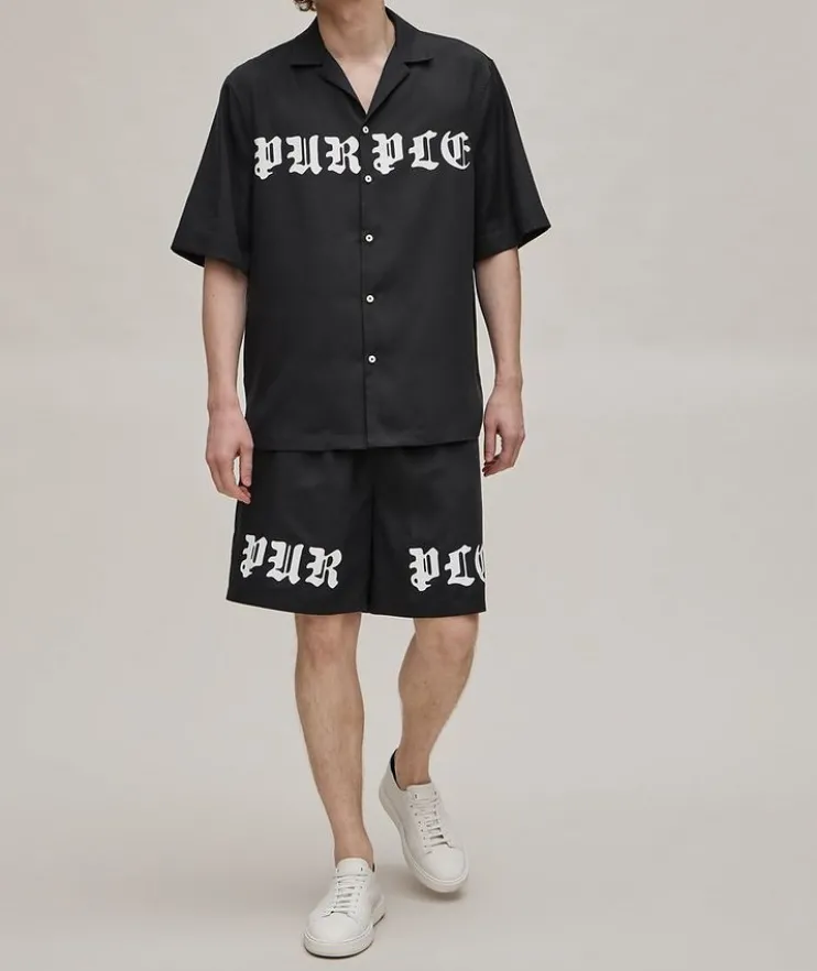 Gothic Logo Lyocell Camp Shirt