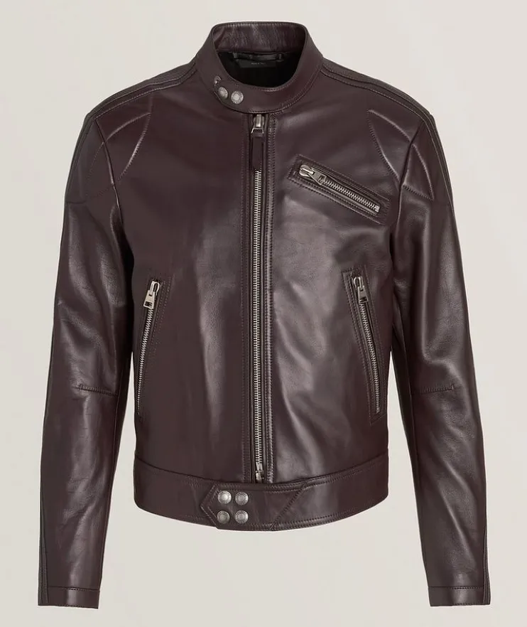 Grain Leather Biker Jacket