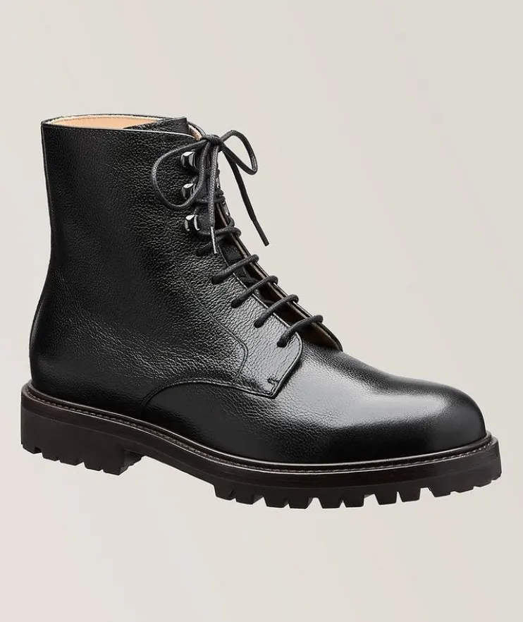 Grain Leather Lug Boots