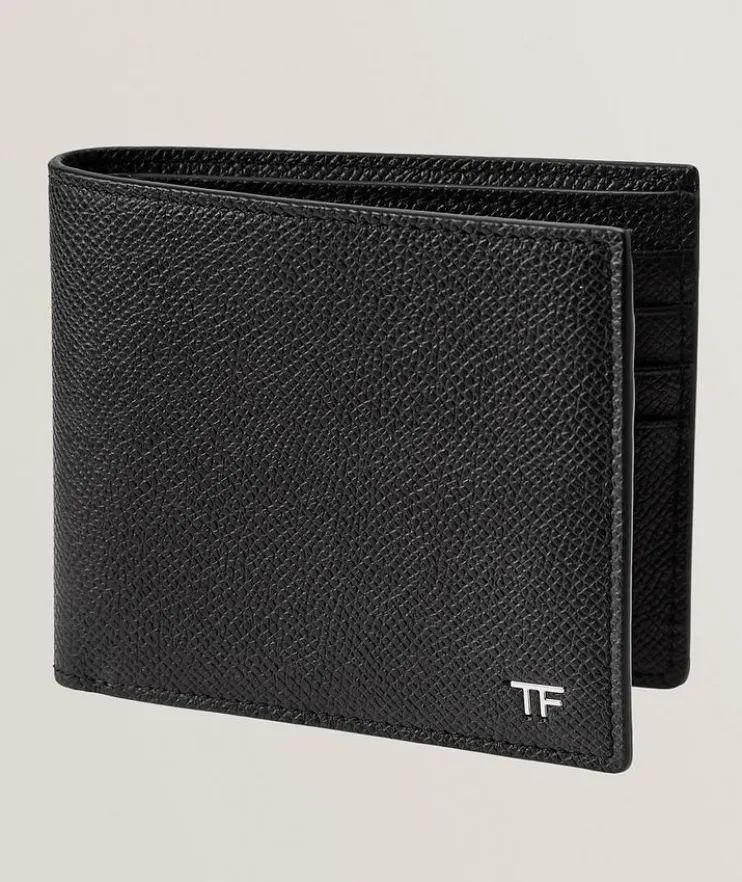 Grain Leather T Line Bifold Wallet