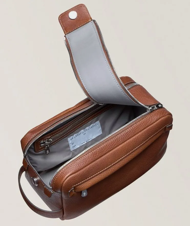 Grain Leather Toiletry Bag
