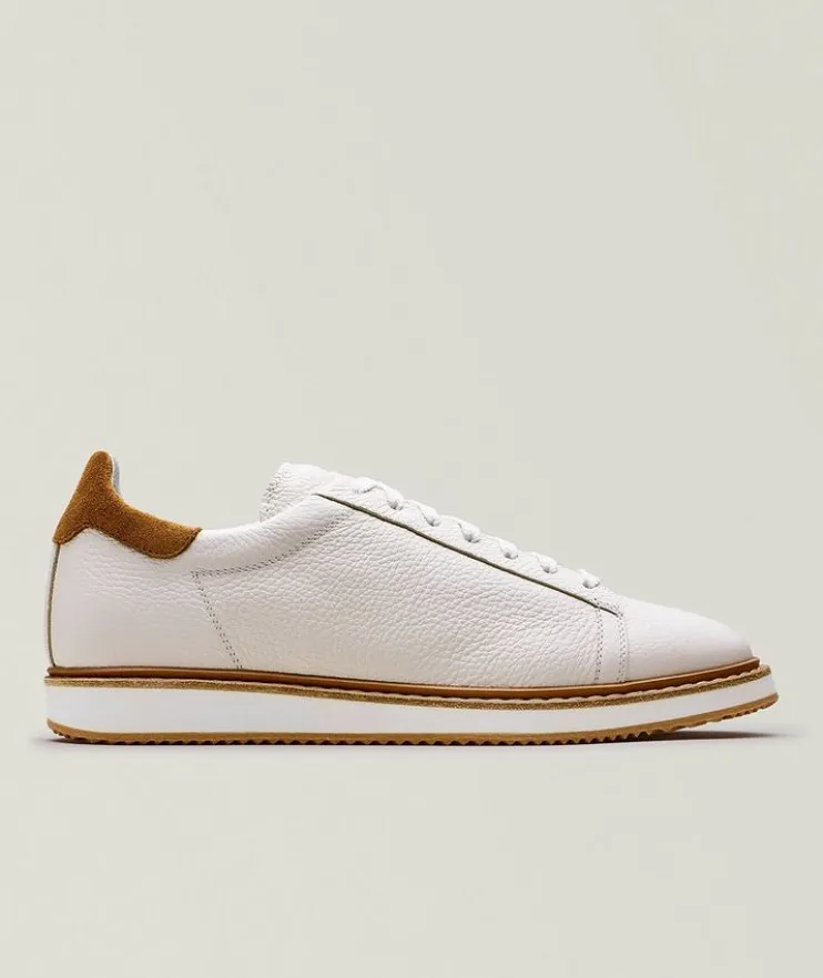 Grained Leather & Suede Sneakers