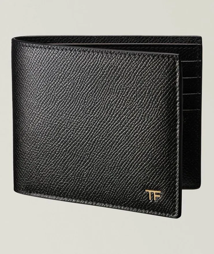 Grained Leather Bi-Fold Wallet