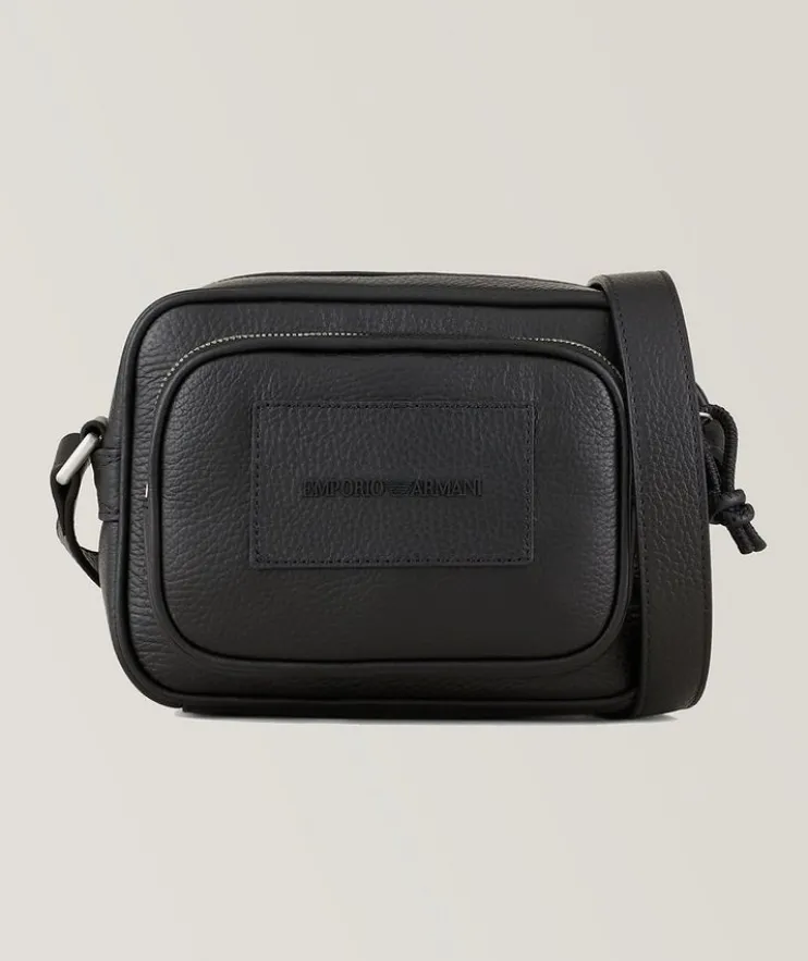 Grained Leather Messenger Bag