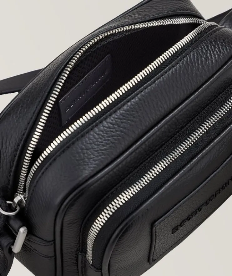 Grained Leather Messenger Bag