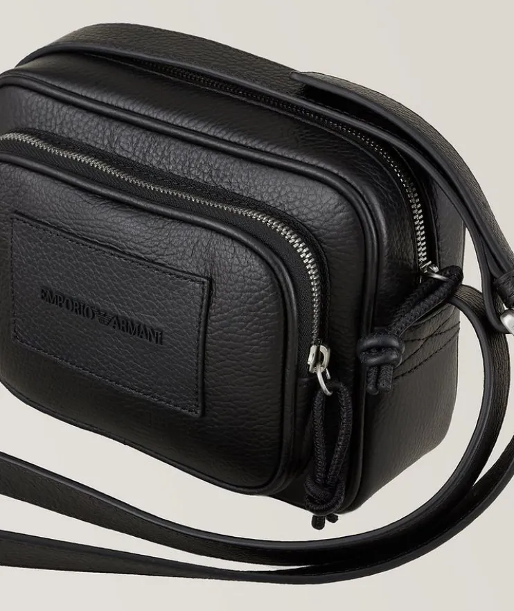 Grained Leather Messenger Bag