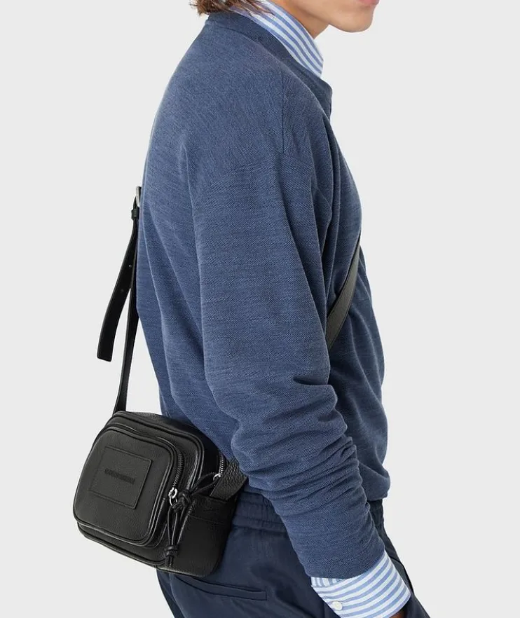 Grained Leather Messenger Bag