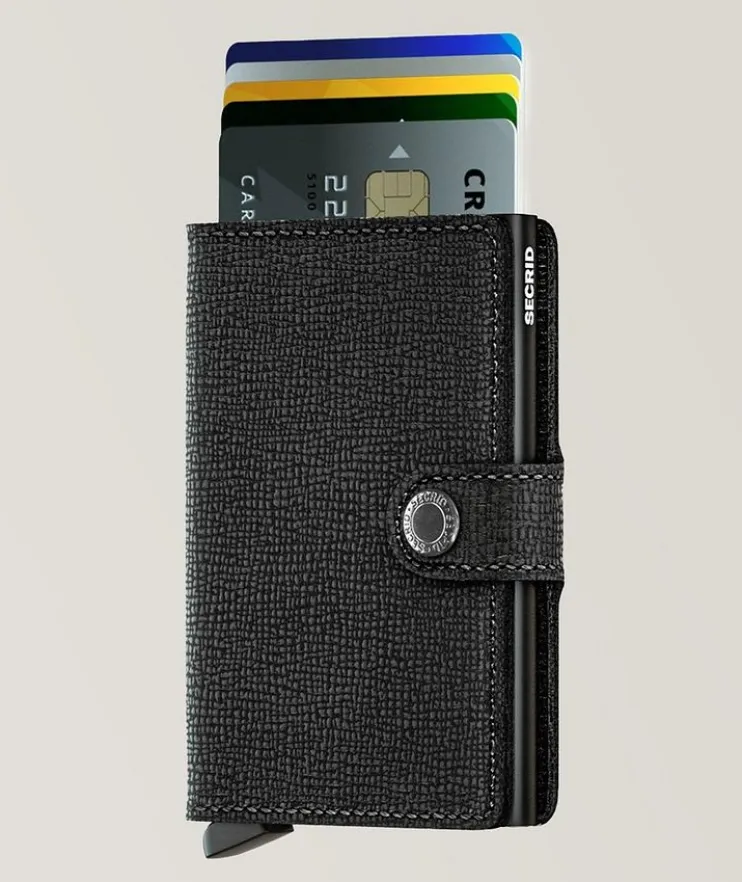 Grained Leather Mini Wallet