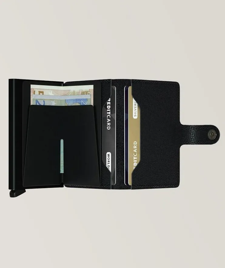 Grained Leather Mini Wallet