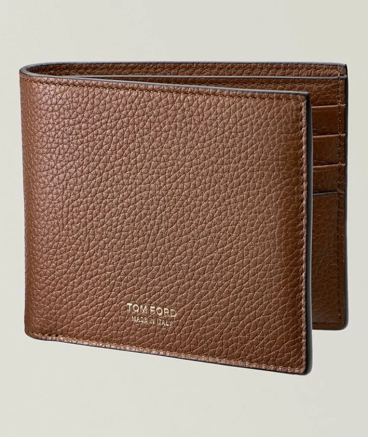 Grained Leather T-Line Bifold Wallet