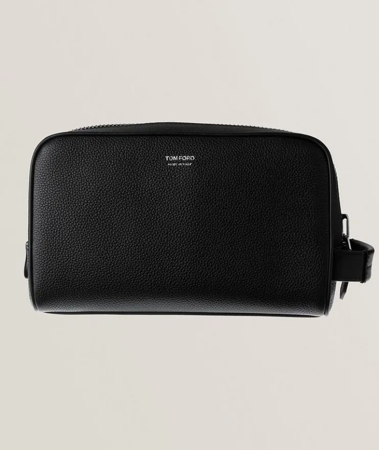 Grained Leather Toiletry Bag
