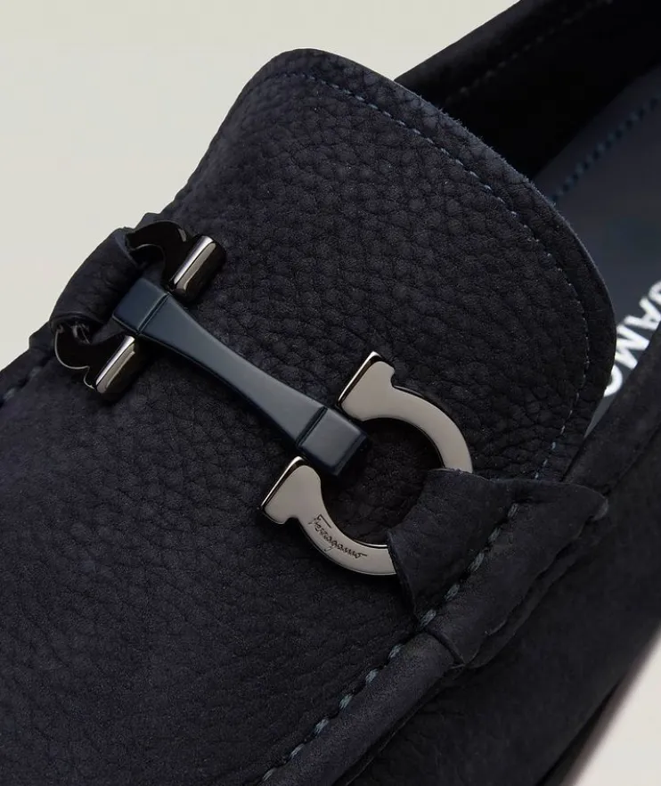 Grandioso Double Gancini Suede Loafers