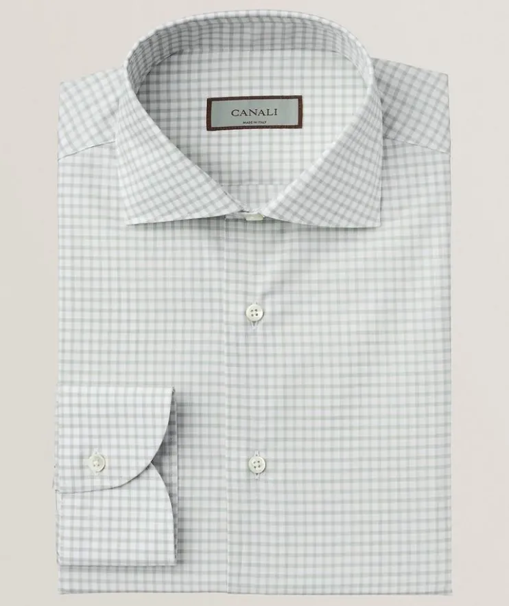 Grid Slim Cotton Dress Shirt