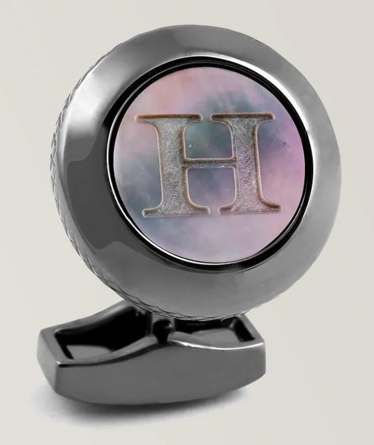 H' Engraved Personal Single Letter Cufflink
