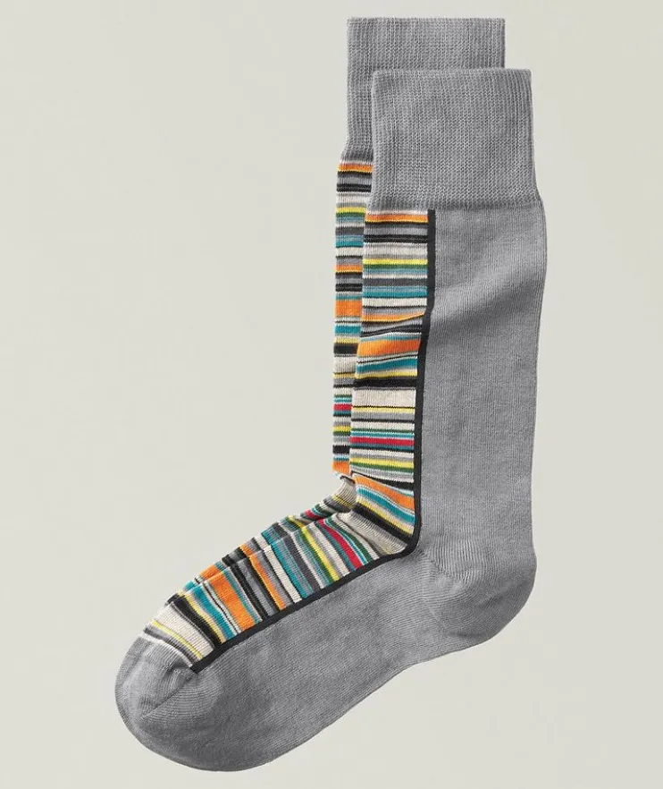 Half Signature Striped Socks