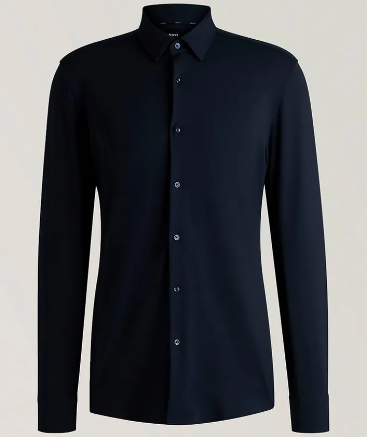 Hank Slim-Fit Jersey Dress Shirt