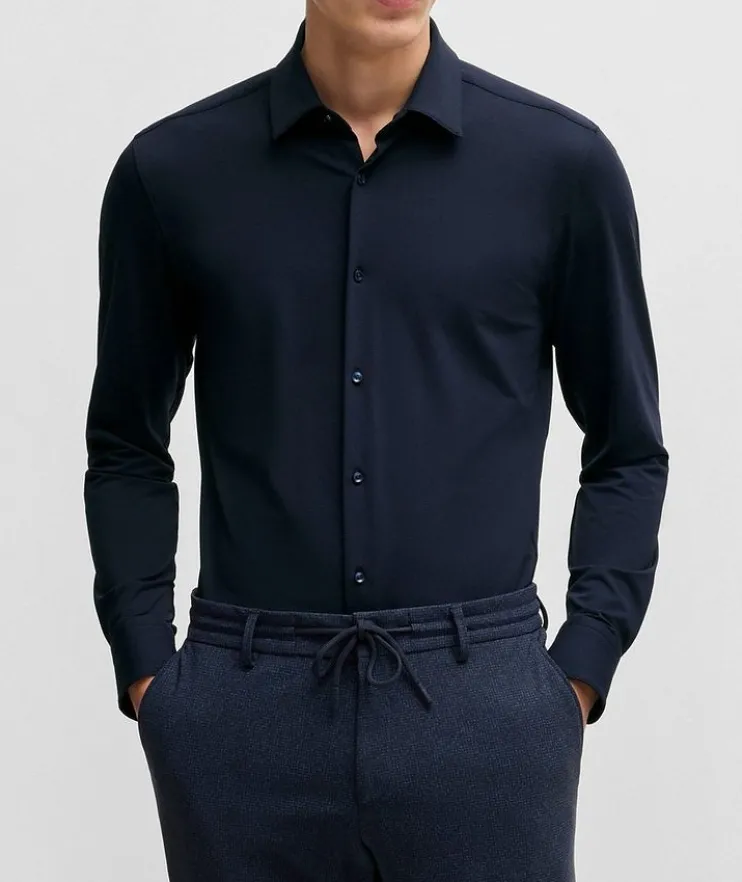 Hank Slim-Fit Jersey Dress Shirt