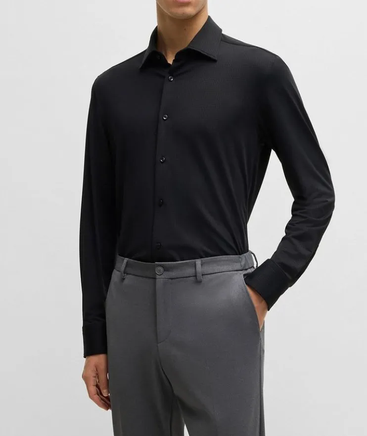 Hank Textured Jersey Dress Shirt