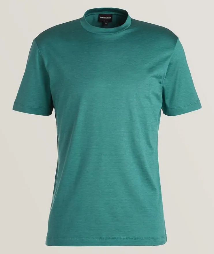 Heathered Silk-Cotton Jersey T-Shirt