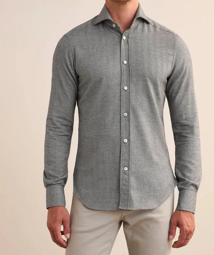 Herringbone Brushed Cotton Shirt