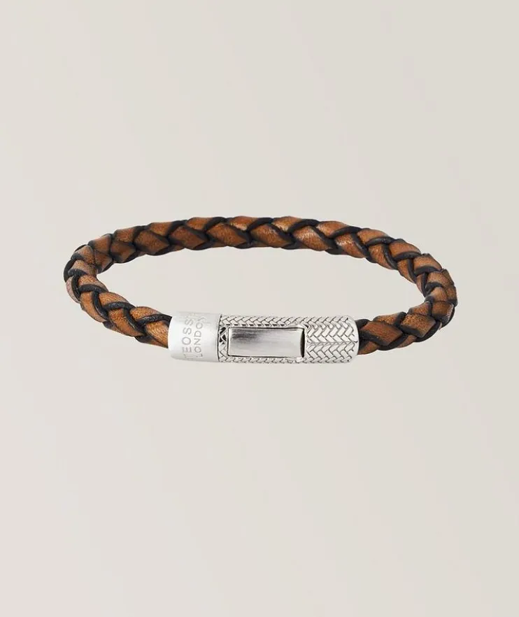 Herringbone Click Pelle Bracelet