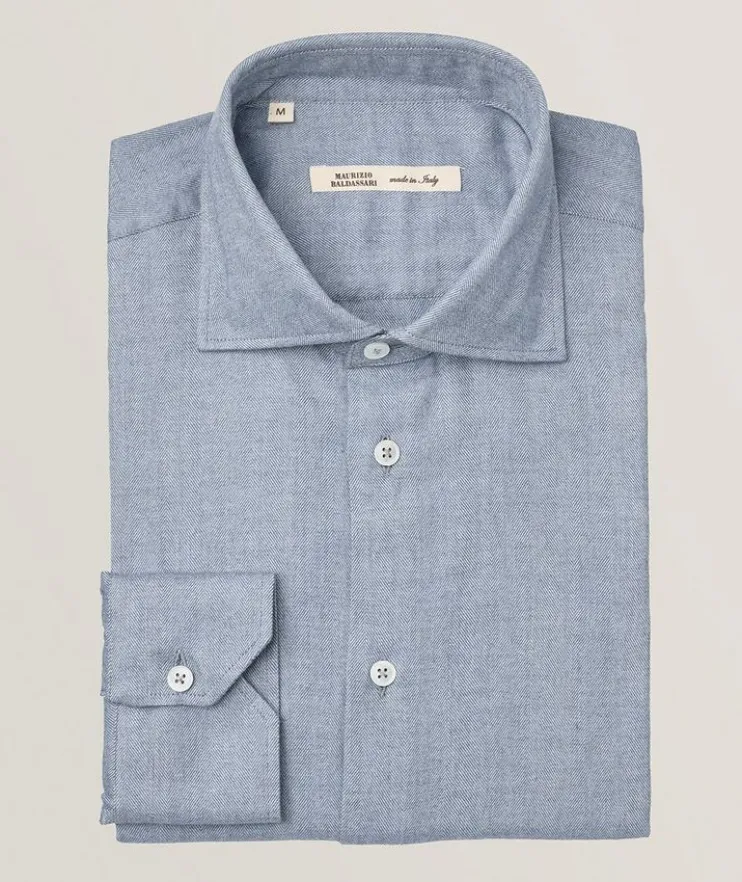 Herringbone Cotton-Lyocell Shirt
