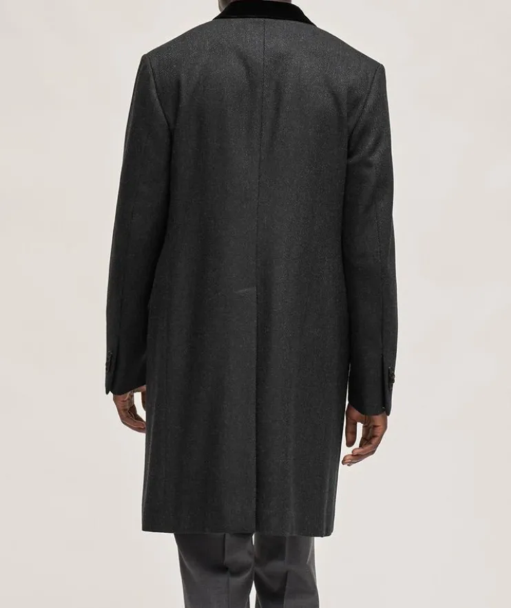 Herringbone Double-Breasted Coat