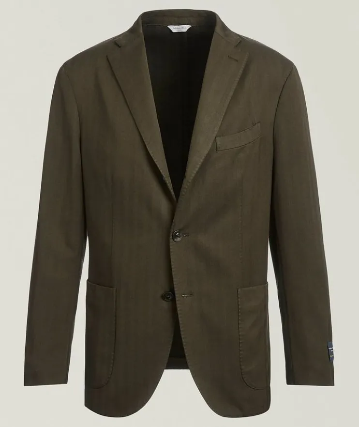 Herringbone Garment Dyed Sport Jacket