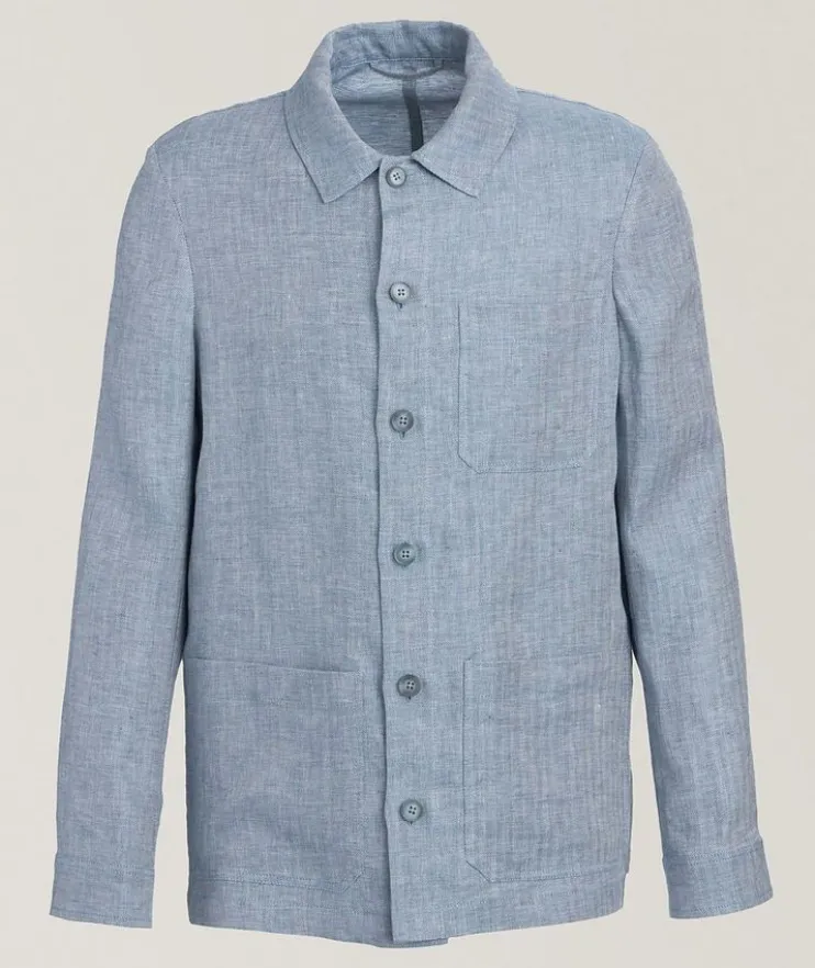 Herringbone Linen Shirt Jacket